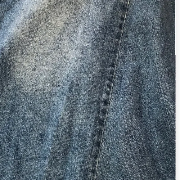 Revolt 15 Long Maxi Blue Jean Skirt Distressed Reconstructed Rave Punk Rock - Picture 11 of 13